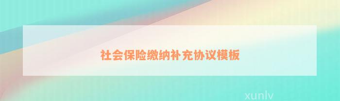 社会保险缴纳补充协议模板