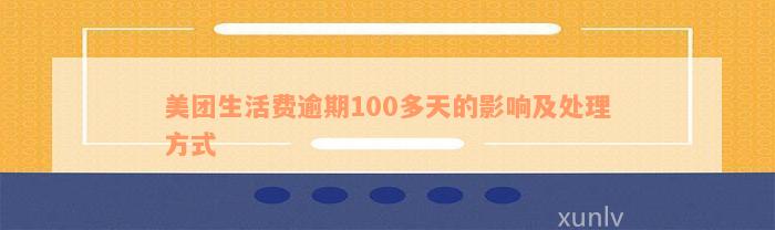 美团生活费逾期100多天的影响及处理方式