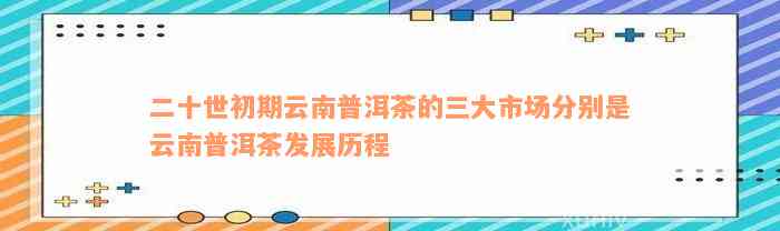 二十世初期云南普洱茶的三大市场分别是云南普洱茶发展历程