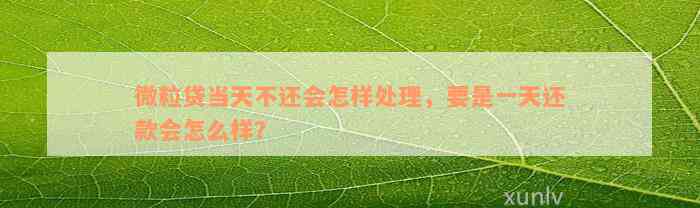 微粒贷当天不还会怎样处理，要是一天还款会怎么样？