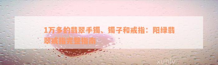 1万多的翡翠手镯、镯子和戒指：阳绿翡翠戒指完整指南