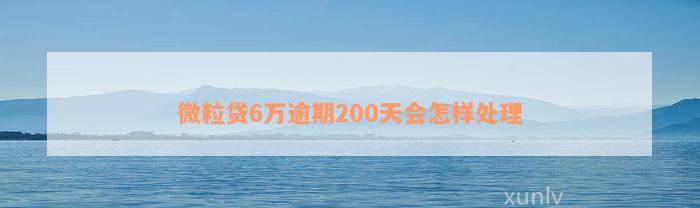 微粒贷6万逾期200天会怎样处理