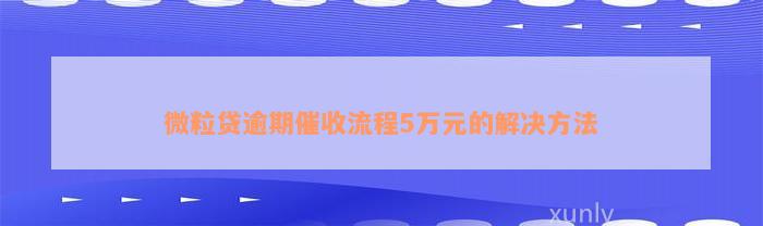 微粒贷逾期催收流程5万元的解决方法