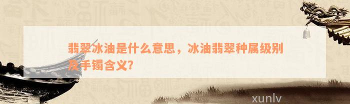 翡翠冰油是什么意思，冰油翡翠种属级别及手镯含义？