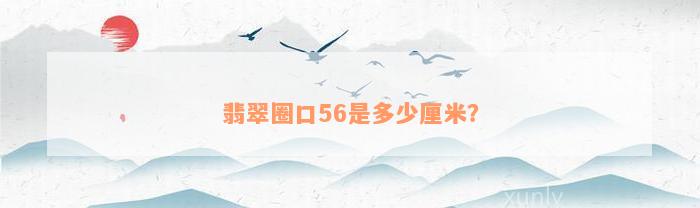 翡翠圈口56是多少厘米？