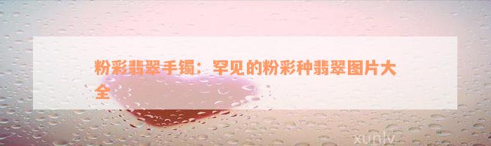 粉彩翡翠手镯：罕见的粉彩种翡翠图片大全