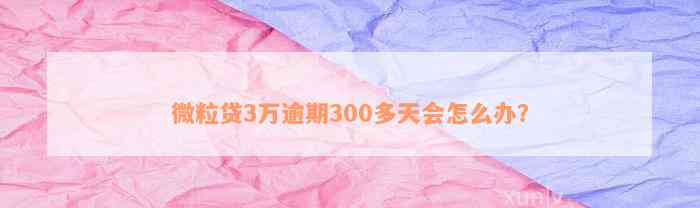 微粒贷3万逾期300多天会怎么办？