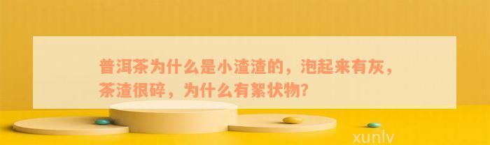 普洱茶为什么是小渣渣的，泡起来有灰，茶渣很碎，为什么有絮状物？