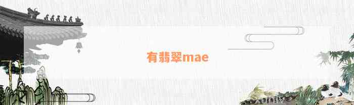 有翡翠mae