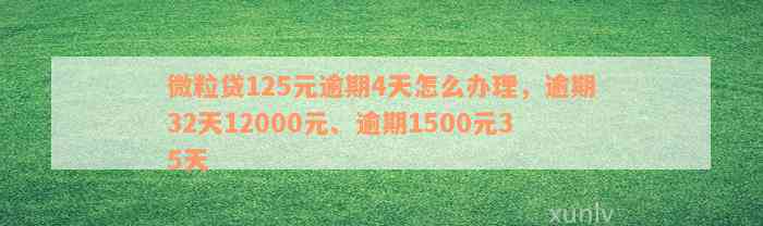 微粒贷125元逾期4天怎么办理，逾期32天12000元、逾期1500元35天