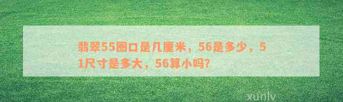 翡翠55圈口是几厘米，56是多少，51尺寸是多大，56算小吗？