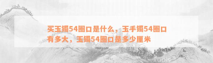 买玉镯54圈口是什么，玉手镯54圈口有多大，玉镯54圈口是多少厘米