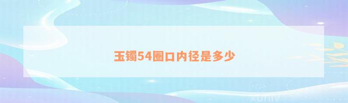 玉镯54圈口内径是多少