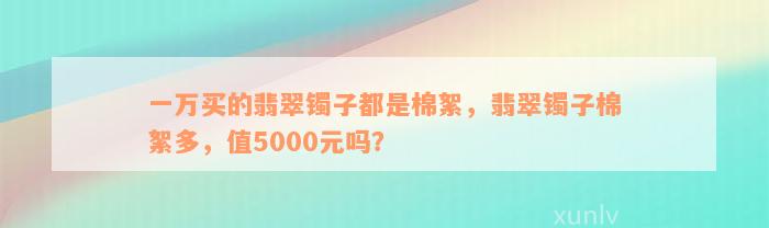 一万买的翡翠镯子都是棉絮，翡翠镯子棉絮多，值5000元吗？