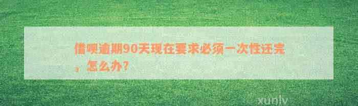 借呗逾期90天现在要求必须一次性还完，怎么办？