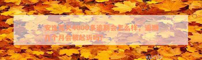 安逸花欠4000多逾期会怎么样，逾期几个月会被起诉吗？