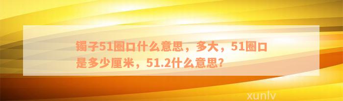 镯子51圈口什么意思，多大，51圈口是多少厘米，51.2什么意思？