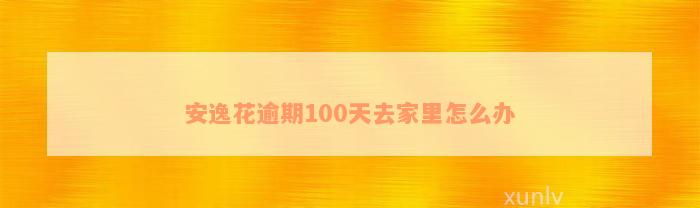 安逸花逾期100天去家里怎么办