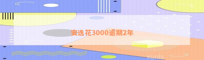 安逸花3000逾期2年