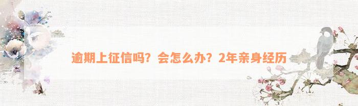 逾期上征信吗？会怎么办？2年亲身经历