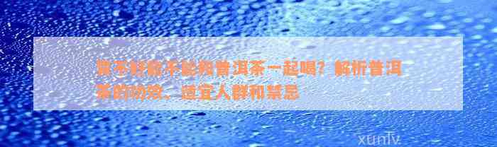 胃不好能不能和普洱茶一起喝？解析普洱茶的功效、适宜人群和禁忌