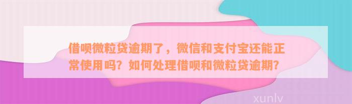 借呗微粒贷逾期了，微信和支付宝还能正常使用吗？如何处理借呗和微粒贷逾期？