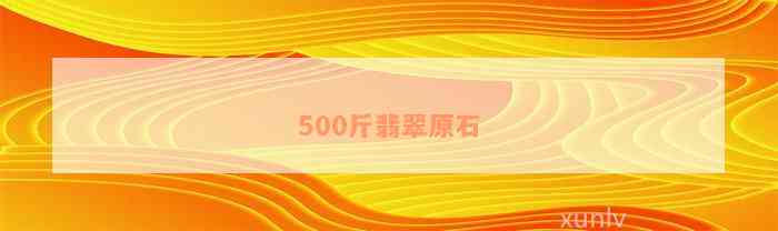 500斤翡翠原石