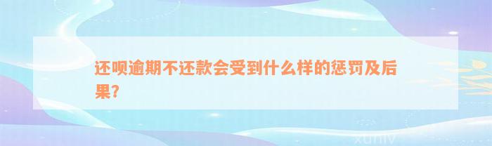 还呗逾期不还款会受到什么样的惩罚及后果？