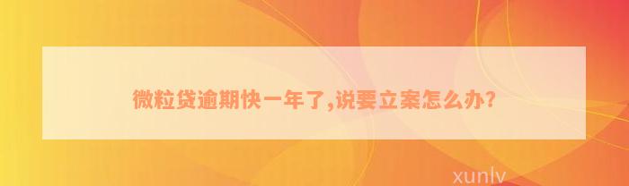 微粒贷逾期快一年了,说要立案怎么办？