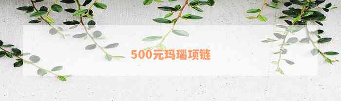 500元玛瑙项链