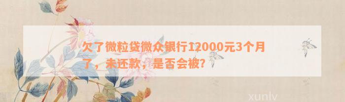 欠了微粒贷微众银行12000元3个月了，未还款，是否会被？