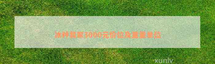 冰种翡翠3000元价位及重量单位