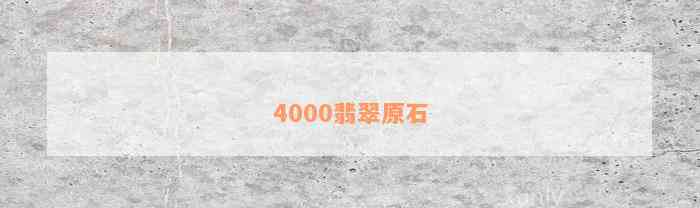 4000翡翠原石