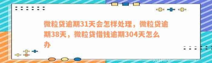 微粒贷逾期31天会怎样处理，微粒贷逾期38天，微粒贷借钱逾期304天怎么办