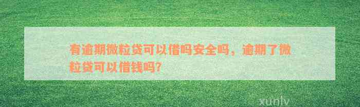 有逾期微粒贷可以借吗安全吗，逾期了微粒贷可以借钱吗？