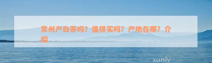 常州产白茶吗？值得买吗？产地在哪？介绍