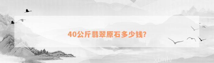 40公斤翡翠原石多少钱？