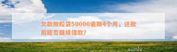 欠款微粒贷50000逾期4个月，还款后能否继续借款？