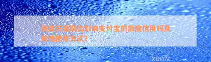 安逸花逾期会影响支付宝的额度信用吗及其他使用方式？