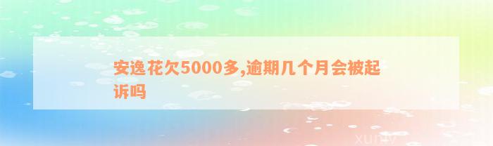 安逸花欠5000多,逾期几个月会被起诉吗