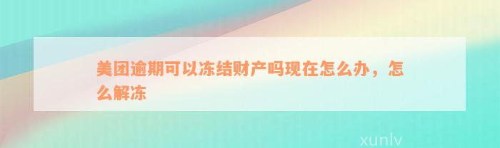 美团逾期可以冻结财产吗现在怎么办，怎么解冻