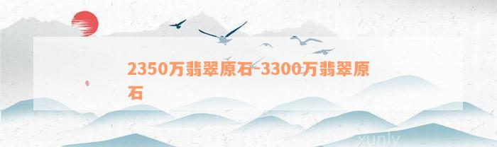 2350万翡翠原石-3300万翡翠原石