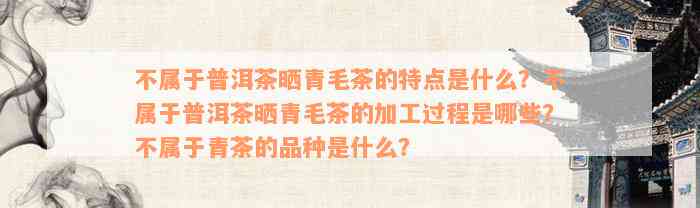 不属于普洱茶晒青毛茶的特点是什么？不属于普洱茶晒青毛茶的加工过程是哪些？不属于青茶的品种是什么？