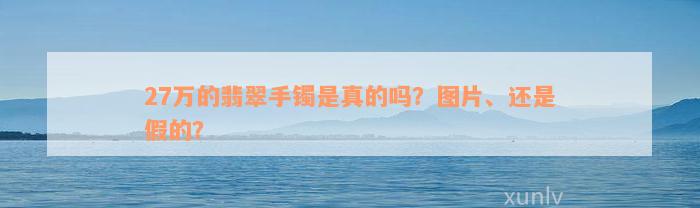 27万的翡翠手镯是真的吗？图片、还是假的？