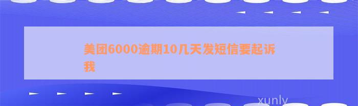 美团6000逾期10几天发短信要起诉我