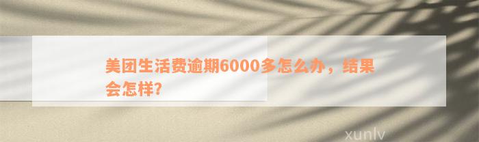 美团生活费逾期6000多怎么办，结果会怎样？