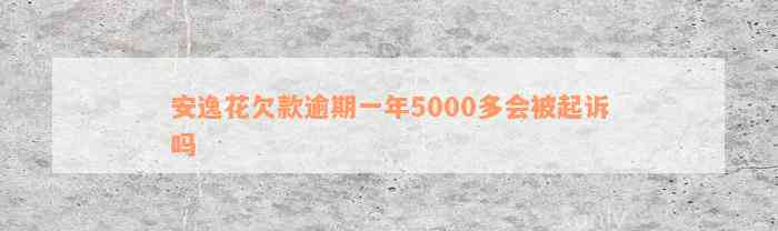 安逸花欠款逾期一年5000多会被起诉吗