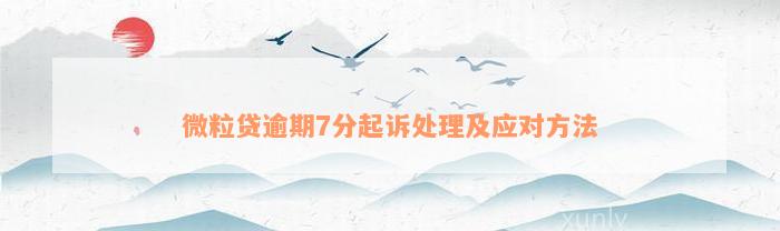 微粒贷逾期7分起诉处理及应对方法