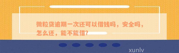 微粒贷逾期一次还可以借钱吗，安全吗，怎么还，能不能借？