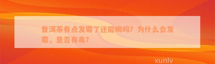 普洱茶有点发霉了还能喝吗？为什么会发霉，是否有毒？